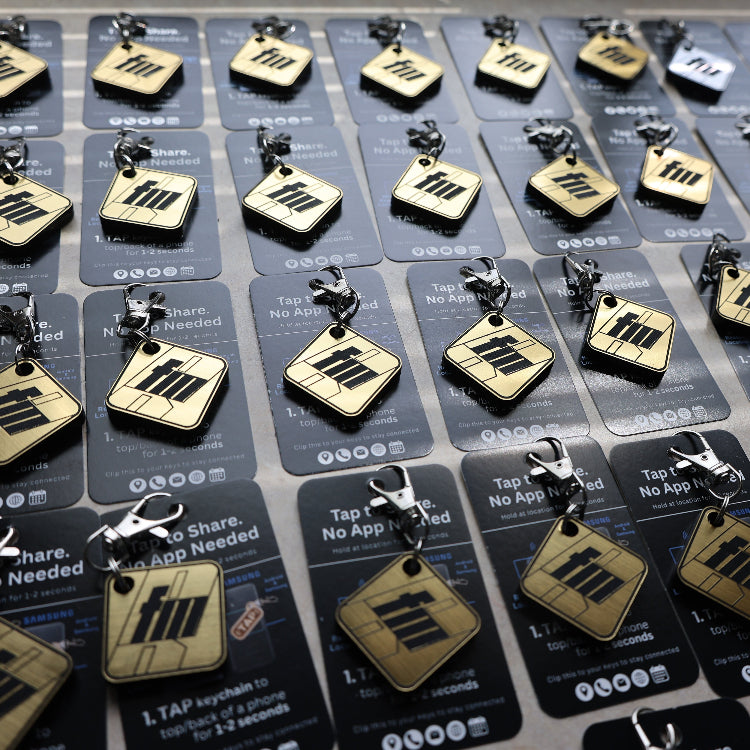 Custom NFC Keychains Bulk for Events Gold Metallic