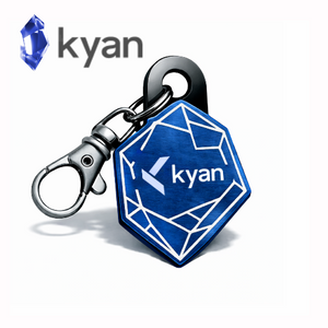 Custom Blue NFC Keychain Shaped to crystal logo from Kyan