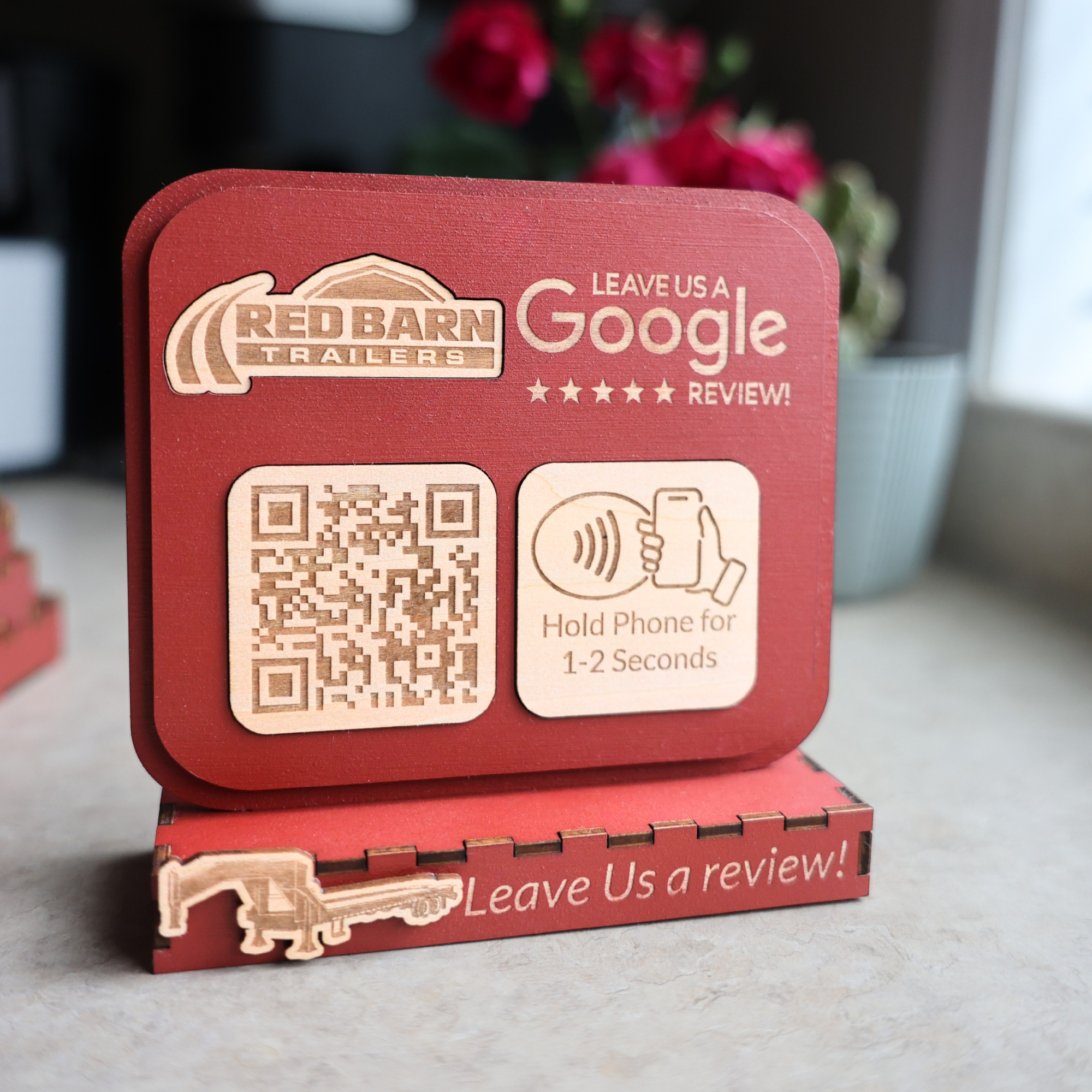 Custom Google Review Tap Stand with NFC + QR