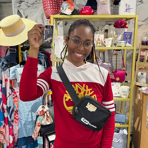 Starter Bundle Testimonial Image Woman holding bag and NFC keychains