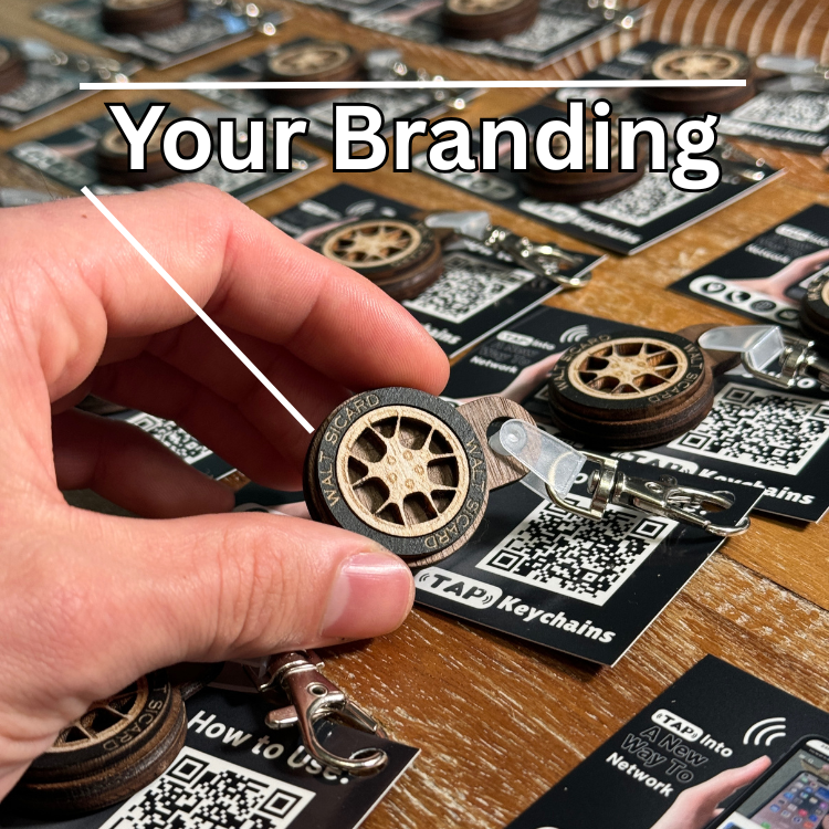 Custom Dealership Wheel NFC Keychains | Tap to Share