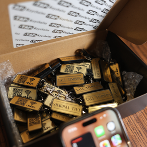 Bulk Custom Logo NFC Keychains for Events 50 NFC keychains in box