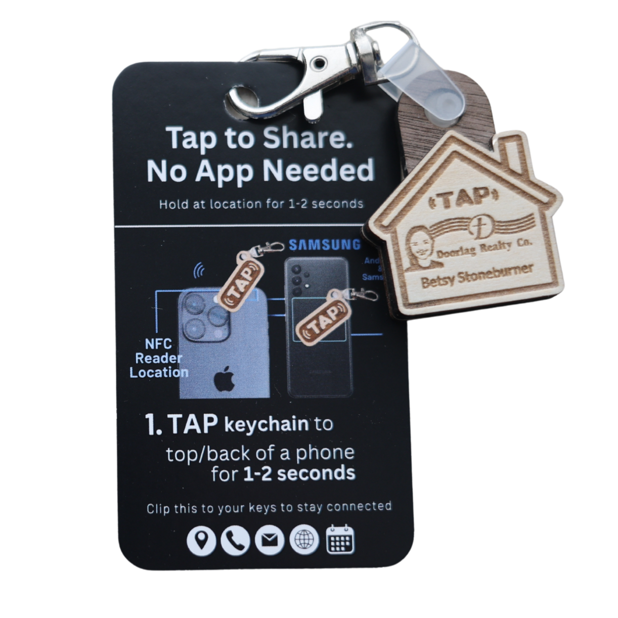 Tap to Share No App Needed NFC Keychains