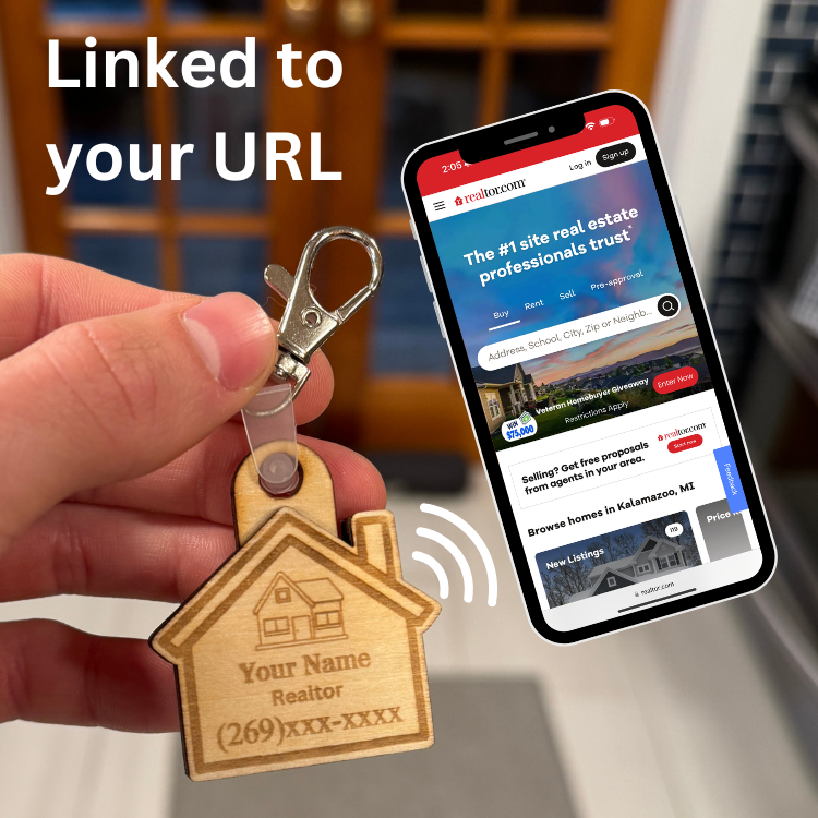Realtor NFC Keychain - Custom Logo Home Shaped
