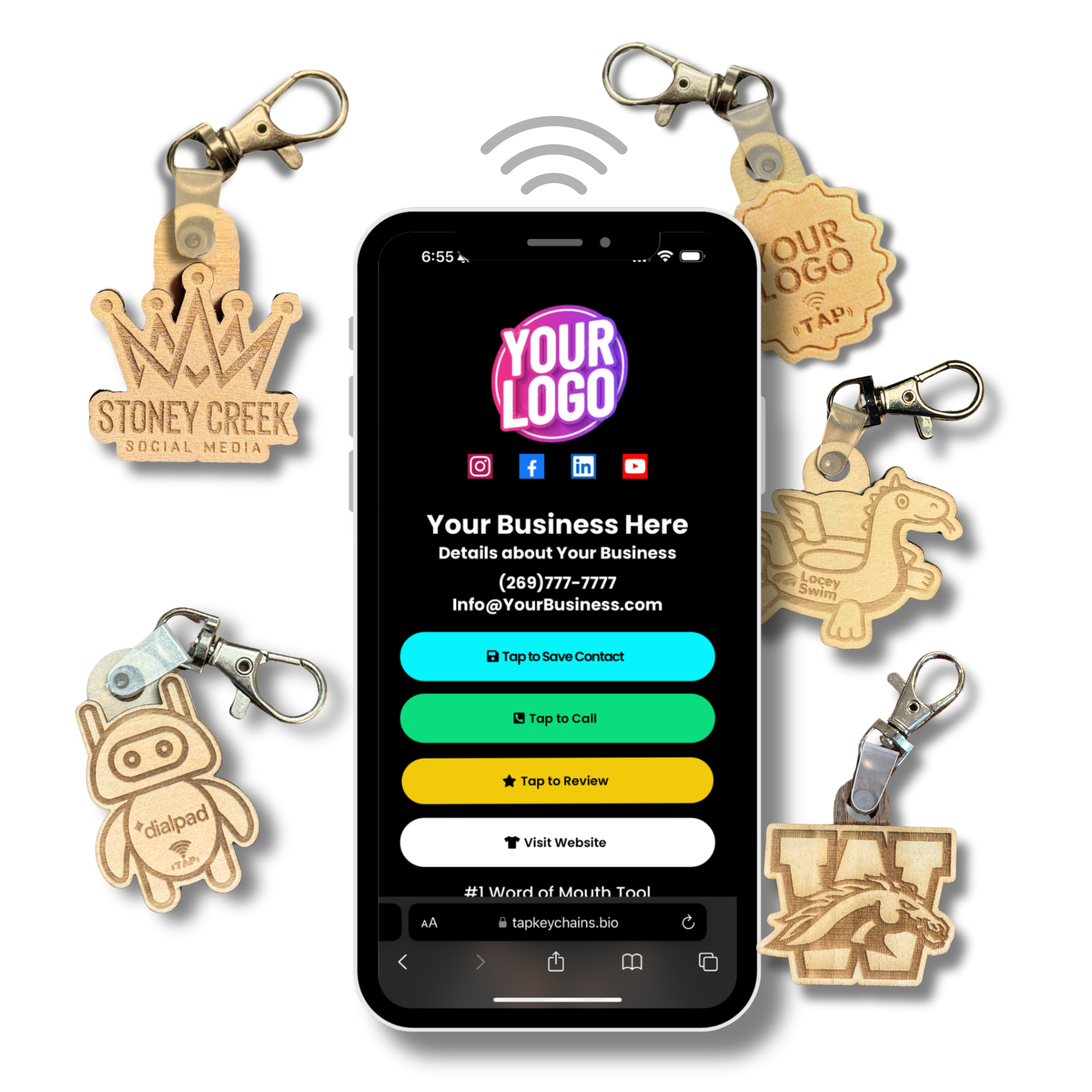 Create Your Own NFC Keychains | Custom Logo/Shape | Tap-to-Share