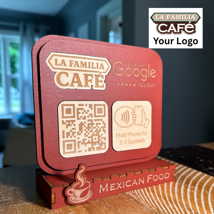 Create Your Own TapStand - NFC & QR Display (Socal Icons, Reviews, Website)