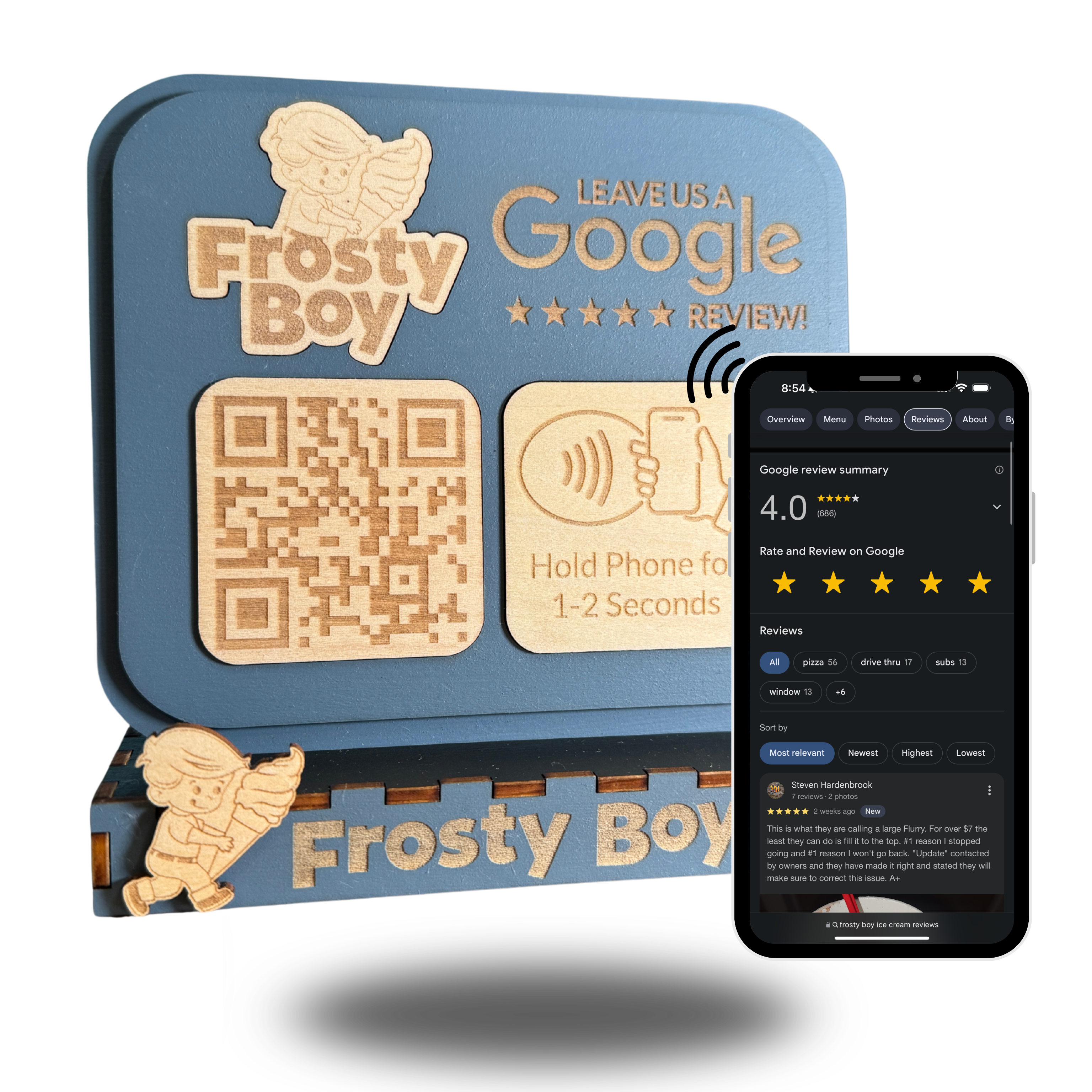 NFC Google Review Stand