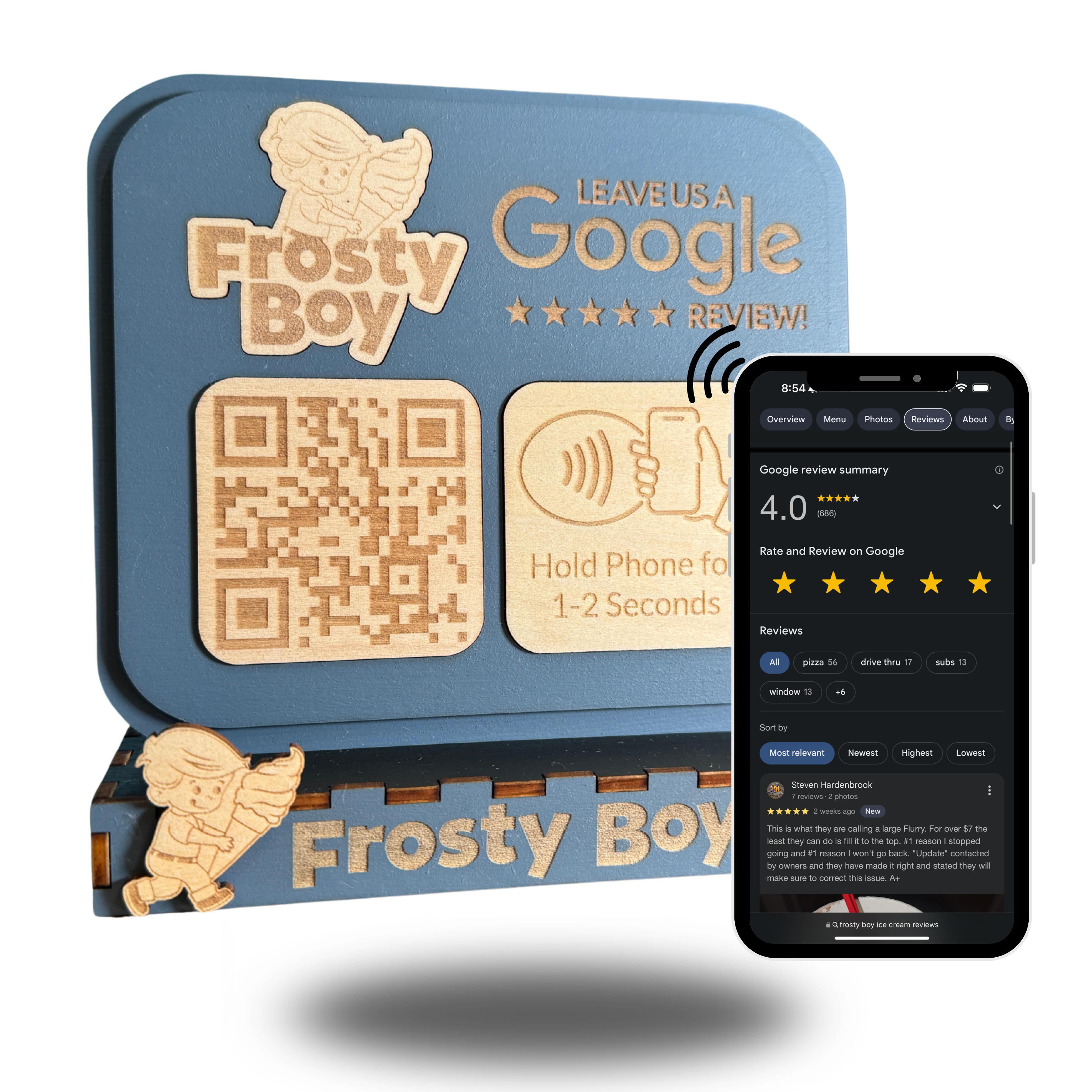 Custom Google Review Stand