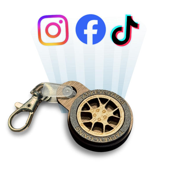 アクセサリー Ta kk Custom Wheel NFC Keychains | Tap to Share